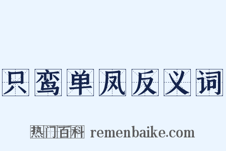 只鸾单凤反义词是什么意思的图片